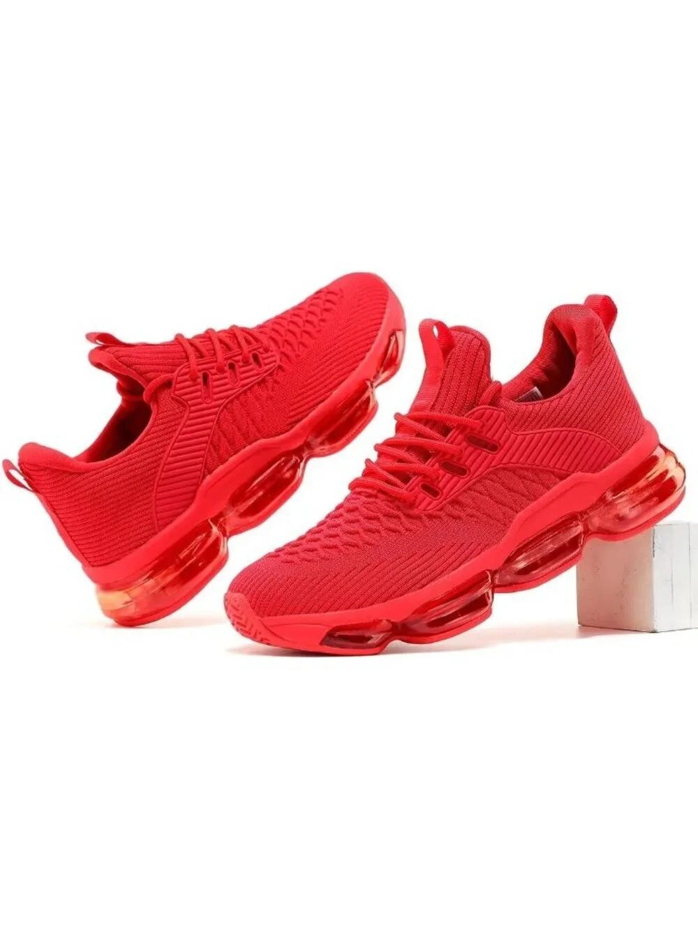 Men's Red Walking Shoes Casual Fashion Silp On Tennis Running Sneakers Comfort